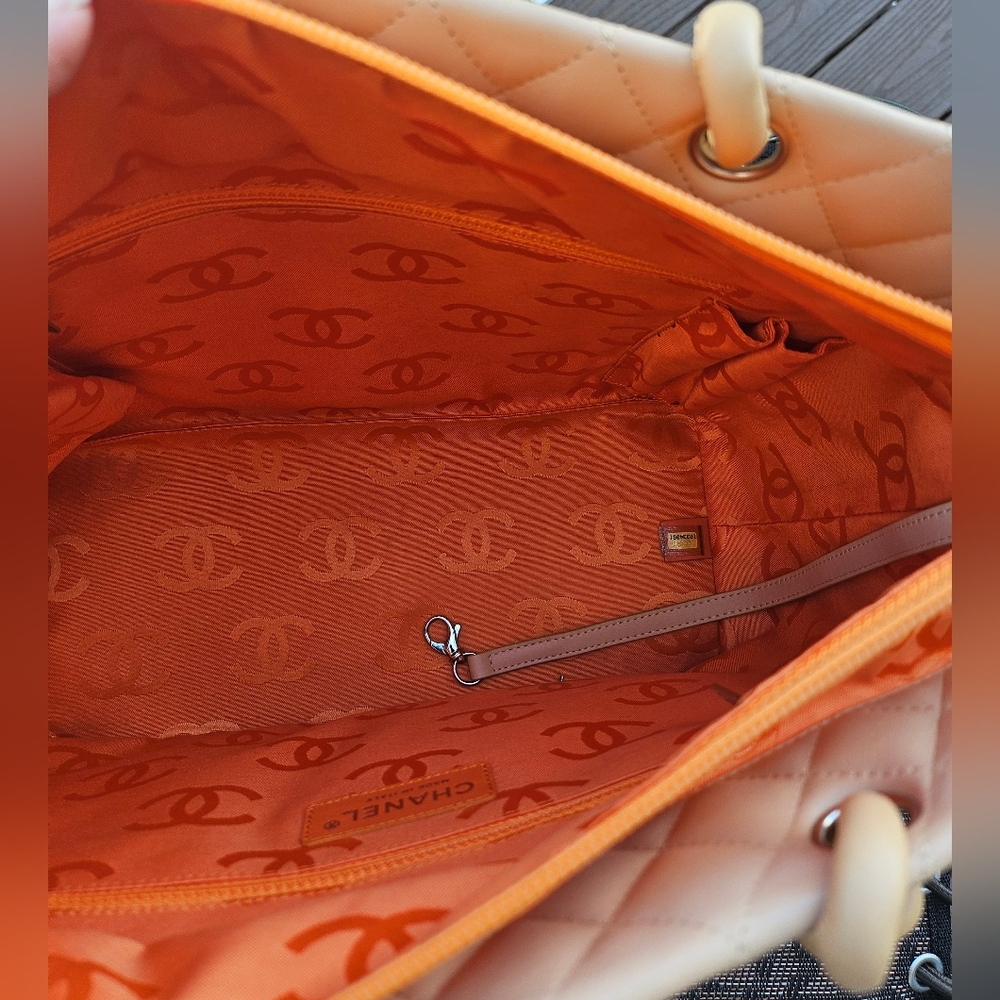 Chanel Cambon Line Large Tote Nude with Yellow C's - Picture 8 of 14